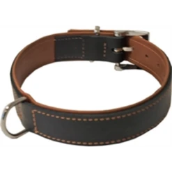 Junai.nl Hondenhalsband Soft Gevoerd Zwart / Cognac